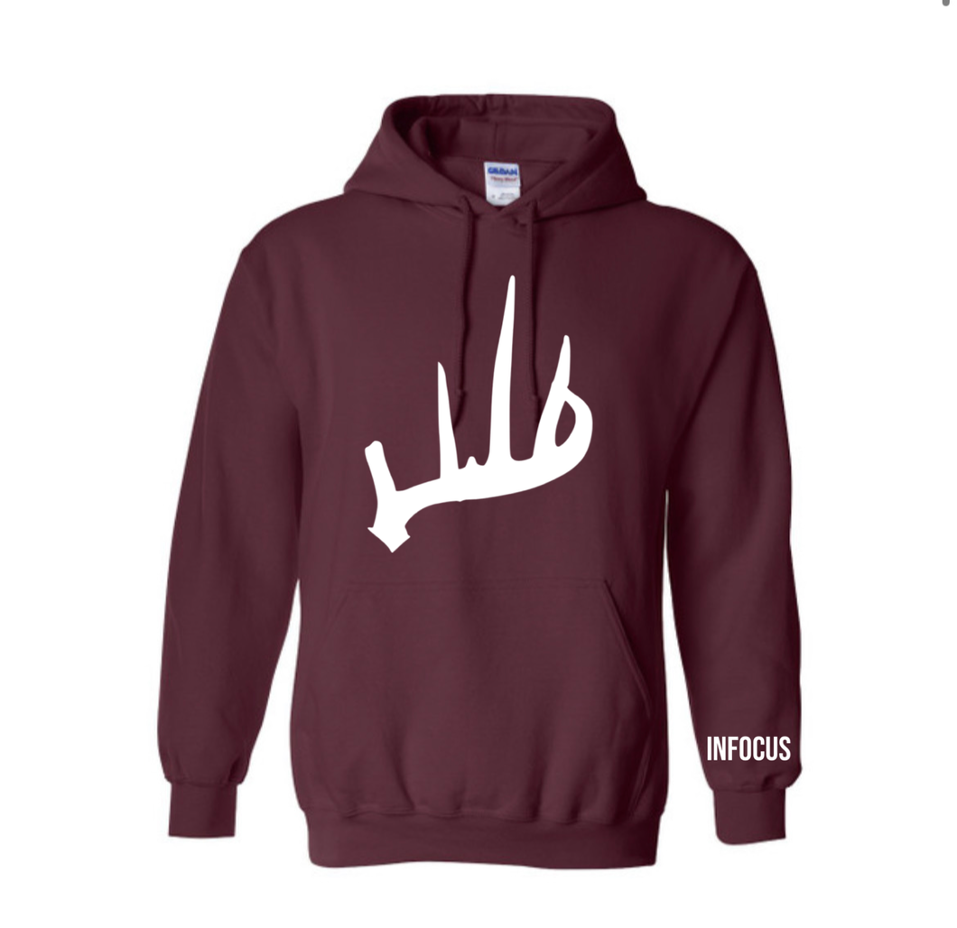 Maroon Antler Hoodie