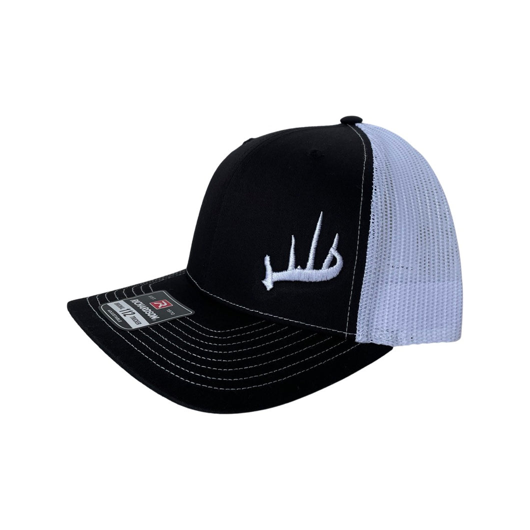 Bent Brim White Mesh Back Hats