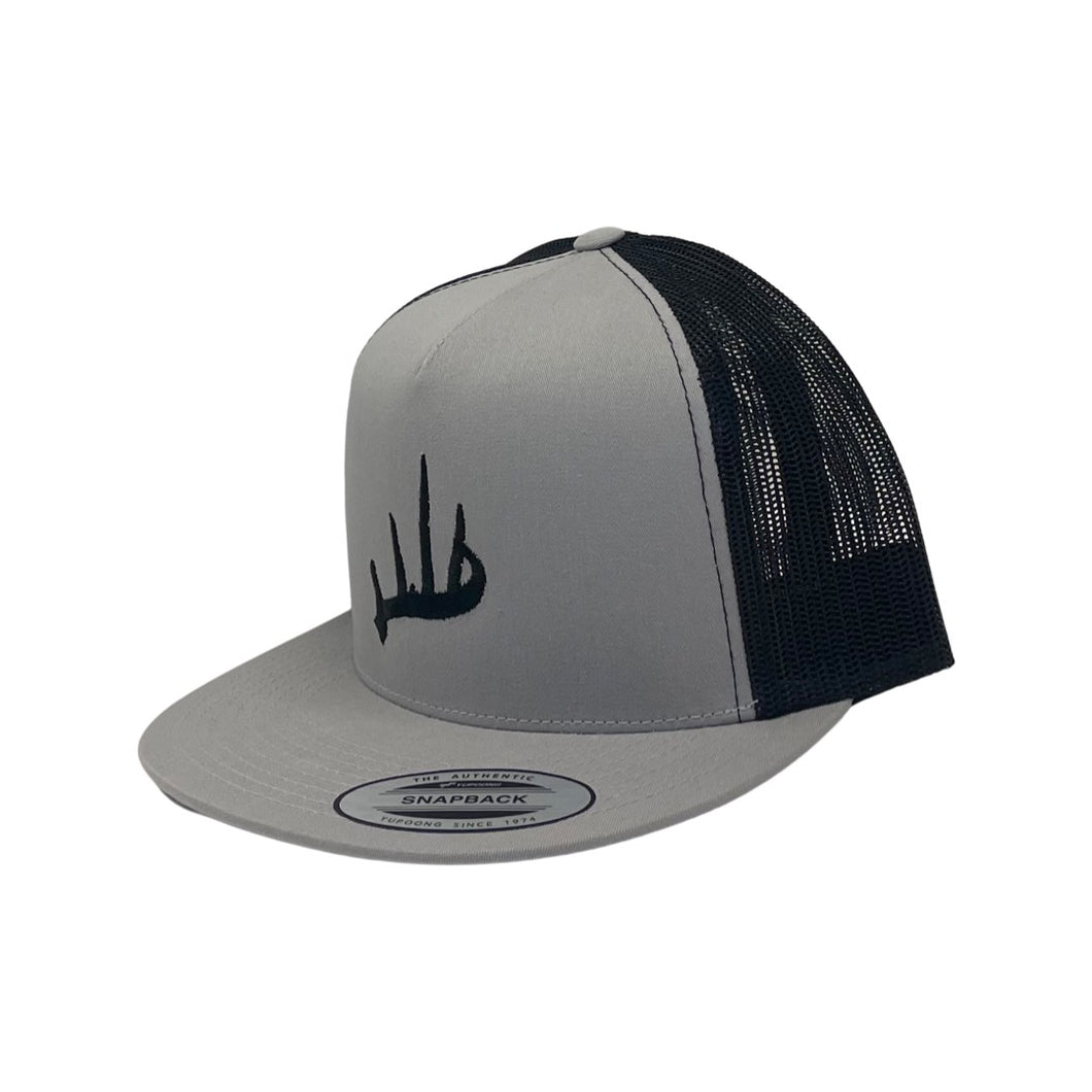 Retro Trucker Flat Brim Hats - Black